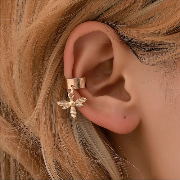 U-Shaped Ear Bones No Pierced Ear Buckle Small Bee Diamond Ear Clip - Picture 2 of 11